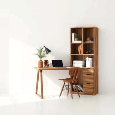 Escritorio esquinero en madera de haya Moncayo — Roblería