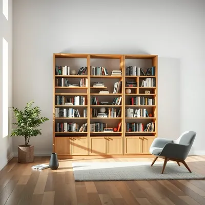Librería alta en madera de haya Bidasoa — Casa Verdi
