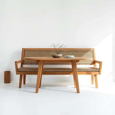 Banco de comedor en madera de haya Guadiana — Sierra Alba