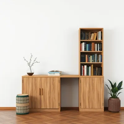 Librería alta en madera de haya Guadiana — Sierra Alba