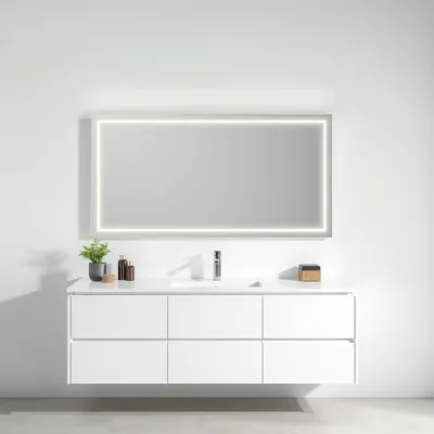 Espejo rectangular de líneas rectas Aitana — Encina Roja