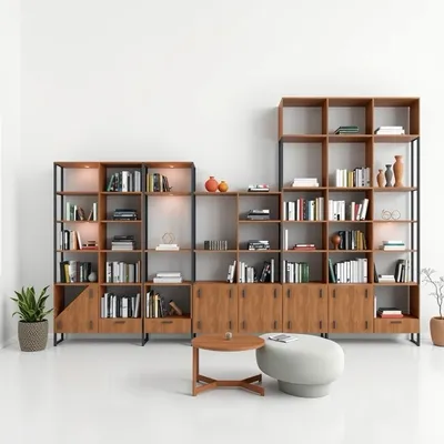 Librería modular de inspiración mediterránea Bidasoa — Encina Roja
