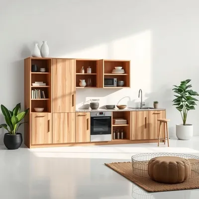 Estantería modular de nogal Moncayo — Taller Duero