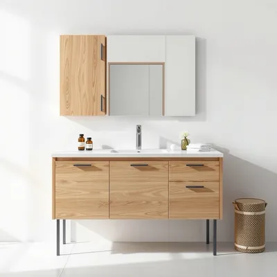 Mueble de lavabo en chapa natural Cazorla — Ribera Norte
