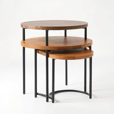 Mesa nido de diseño artesanal Miño
