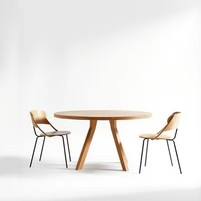 Mesa redonda en chapa natural Moncayo — Almadén