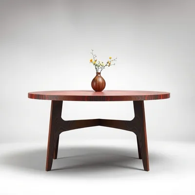 Mesa redonda de diseño artesanal Bidasoa — Sierra Alba