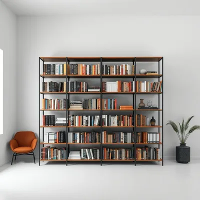 Librería alta con estructura metálica Moncayo — Roblería