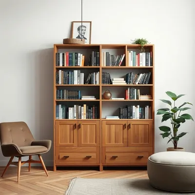 Librería alta con acabado mate Ebro — Nogalt