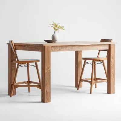 Mesa de comedor en madera de haya Nervión — Ribera Norte