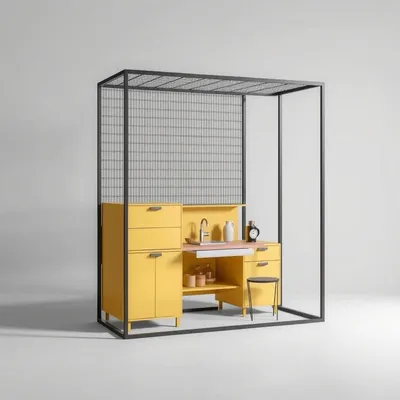 Estantería modular con estructura metálica Genil — Casa Verdi