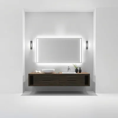 Espejo rectangular de líneas rectas Bidasoa — Encina Roja