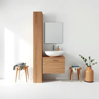Columna de baño de roble macizo Aitana — Nogalt