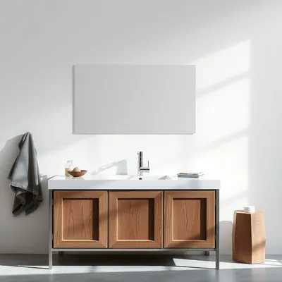 Mueble de lavabo con estructura metálica Duero — Nogalt