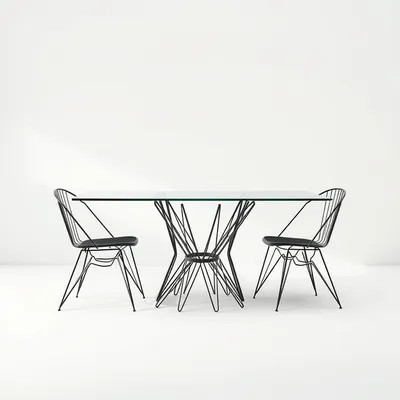 Mesa de comedor con estructura metálica Tajo — Encina Roja