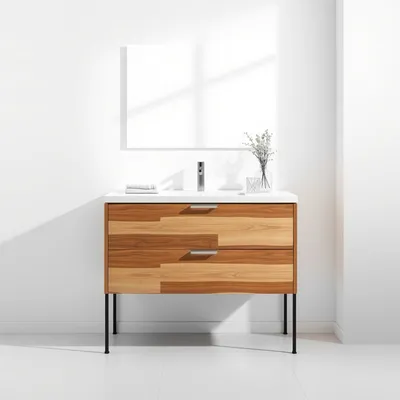 Mueble de lavabo de líneas rectas Gredos — Sierra Alba