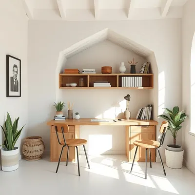Escritorio esquinero en chapa natural Cazorla — Almadén