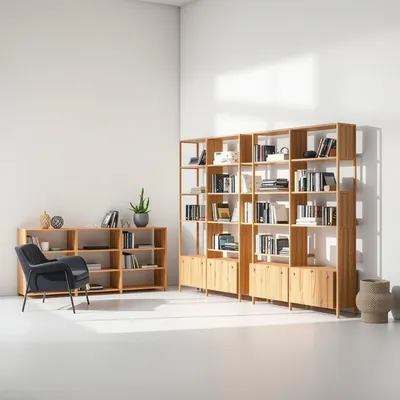 Librería modular de roble macizo Genil — Almadén