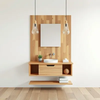 Mueble suspendido en madera de haya Segura — Casa Verdi