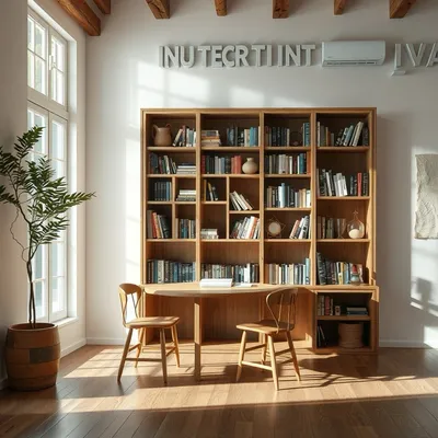 Librería baja de roble macizo Cazorla — Ribera Norte