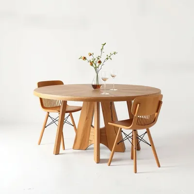 Mesa redonda de diseño artesanal Miño — Taller Duero