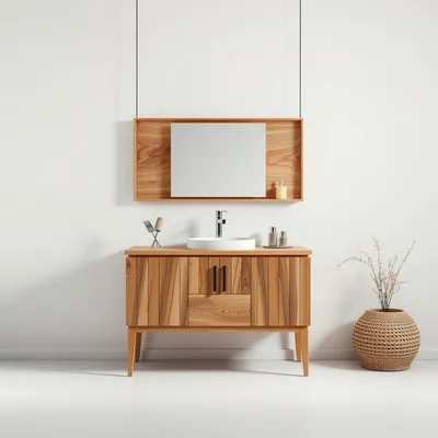 Mueble suspendido en madera de haya Moncayo — Ribera Norte