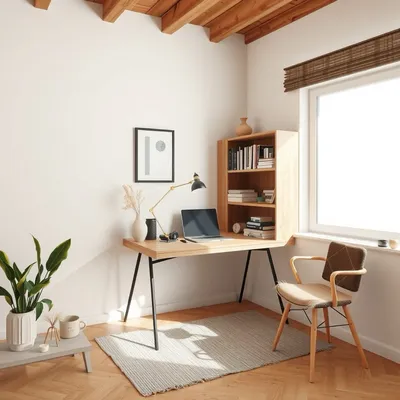 Escritorio esquinero en madera de haya Tajo — Nogalt