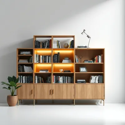 Librería modular de nogal Moncayo — Nogalt