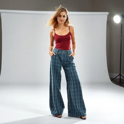 Pantalón wide leg de canalé Chinchón — Jaraíz