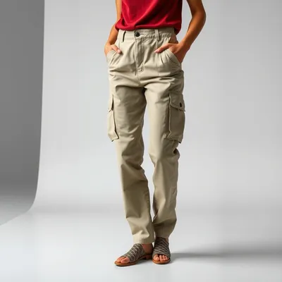 Pantalón cargo de punto fino Frigiliana — Bruma