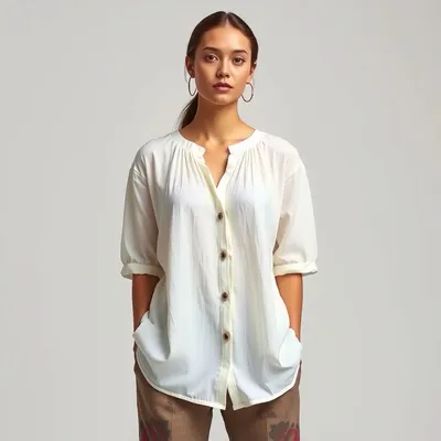 Blusa fluida de lino lavado Zahara — Duna Sur