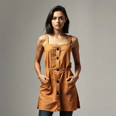 Vestido camisero en tejido técnico Chinchón — Encinar