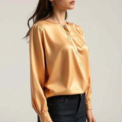 Blusa satinada de sarga Altea — Índigo Norte