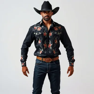 Vaquero elástico con estampado floral Chinchón — Garbo