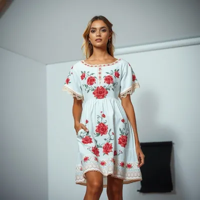 Vestido cruzado con estampado floral Baeza — Duna Sur