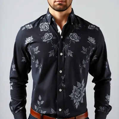 Camisa slim fit con estampado floral Begur — Costalta