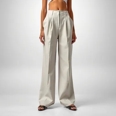 Pantalón palazzo en tejido elástico Llanes — Encinar