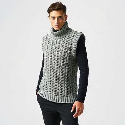 Chaleco de punto de canalé Combarro — Bruma