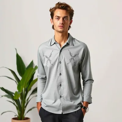 Camiseta de manga larga con detalle bordado Formentera — Hispalis