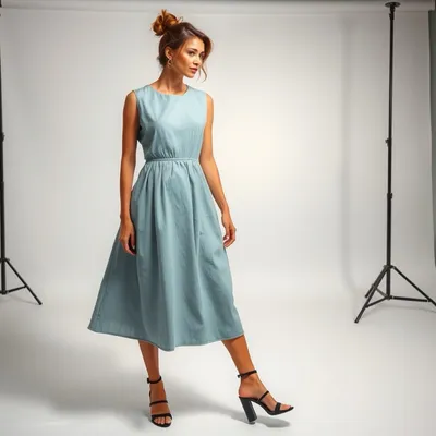 Vestido midi en tejido técnico Sepúlveda — Garbo