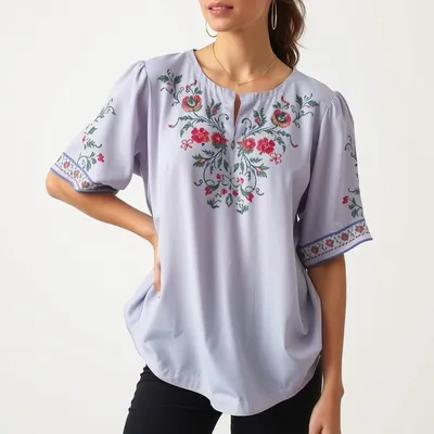 Blusa fluida con estampado floral Vejer — Duna Sur