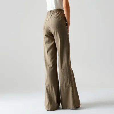 Pantalón wide leg de lino lavado Frigiliana — Encinar