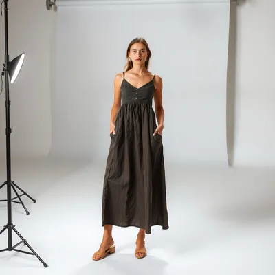 Vestido camisero de algodón orgánico Begur — Bruma