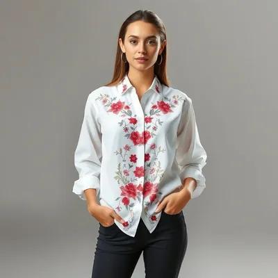 Camisa de franela con estampado floral Baeza — Duna Sur