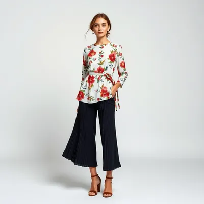 Falda plisada con estampado floral Laguardia — Costalta