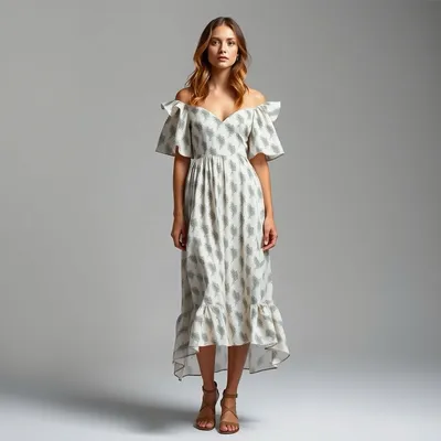 Vestido midi de gasa Deià — Bruma