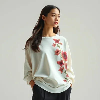 Jersey oversize con estampado floral Olite — Garbo