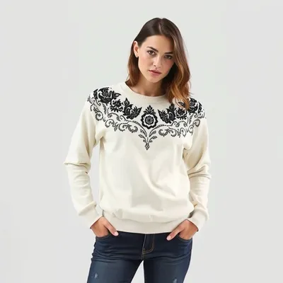 Sudadera con cremallera con detalle bordado Deià — Bruma