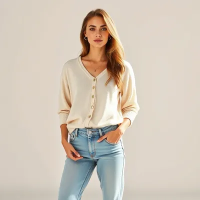 Vaquero mom fit de algodón peinado Zahara — Garbo