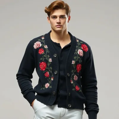 Cárdigan con estampado floral Altea — Índigo Norte